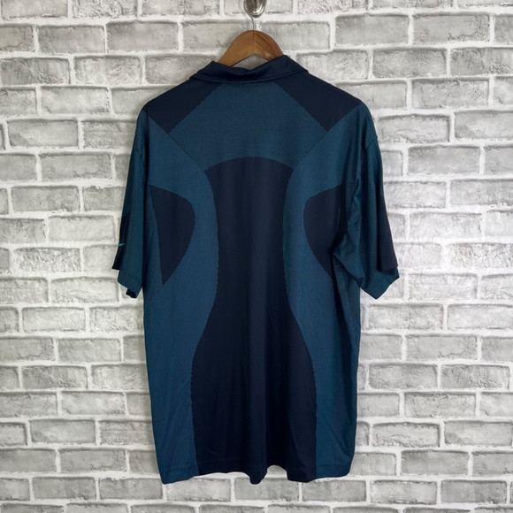 Nike Golf Innovation Futuristic Teal Quarter Zip Performance Golf Polo Mens XL - Picture 4 of 8